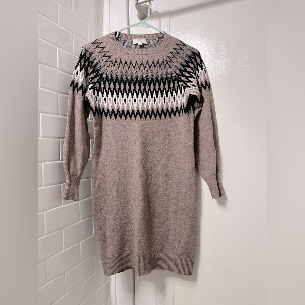Loft Petite Fair Isle Sweaterdress Small